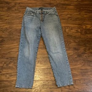 Blue straight leg mom jeans